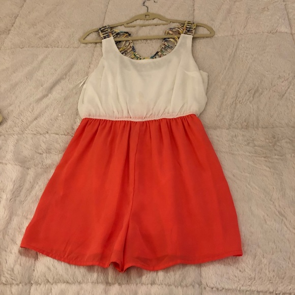 Jealous Tomato Pants - 💕Feb 2/$15💕 Orange & white romper